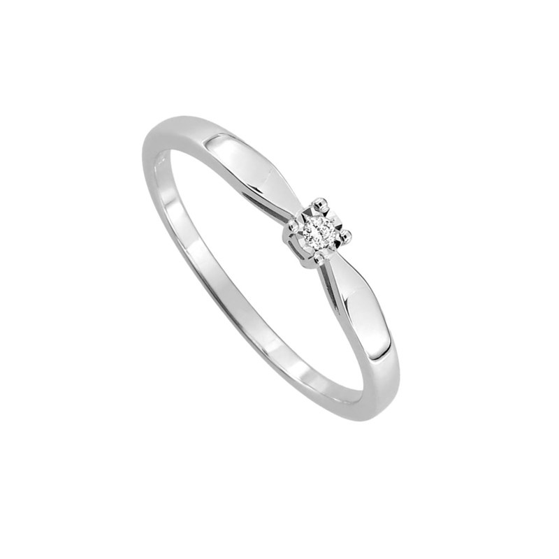 Bague Femme - Or 9 Carats - Diamant 0,02 Carats - vue 2