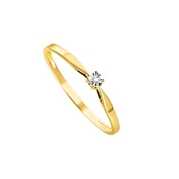 Ladies Ring - Gold 9 Carats - Diamond 0,006 Carats