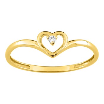 Bague Femme - Or 9 Carats - Diamant 0,02 Carats