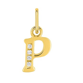Pendentif initiale P - Or 18 Carats - Oxyde de zirconium