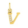 Pendentif initiale V - Or 18 Carats - Diamant 0,032 Carats - vue V1