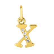 Pendentif initiale X - Or 18 Carats - Oxyde de zirconium