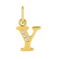 Pendentif initiale Y - Or 18 Carats - Oxyde de zirconium