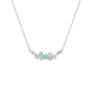 Woman's necklace - topaz - 18 carat gold - Length: 42 cm