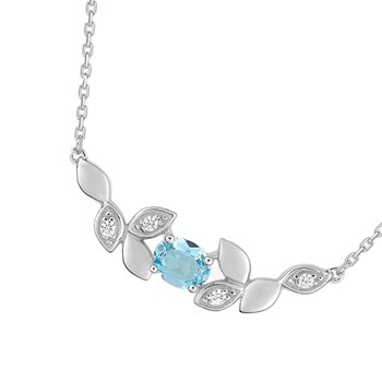 Woman's necklace - topaz - 18 carat gold - Length: 42 cm