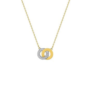 Women's necklace - Zirconium oxide - 18-carat gold - Length: 42 cm