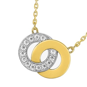 Women's necklace - Zirconium oxide - 18-carat gold - Length: 42 cm