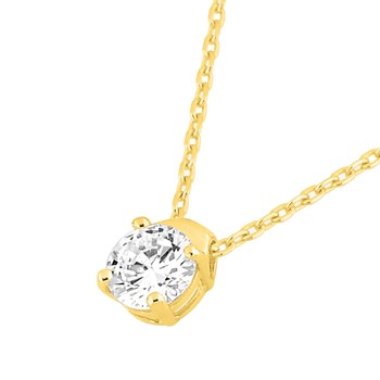 Women's necklace - Zirconium oxide - 18-carat gold - Length: 42 cm