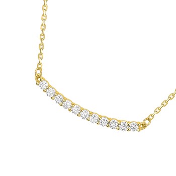 Women's necklace - Zirconium oxide - 18-carat gold - Length: 42 cm