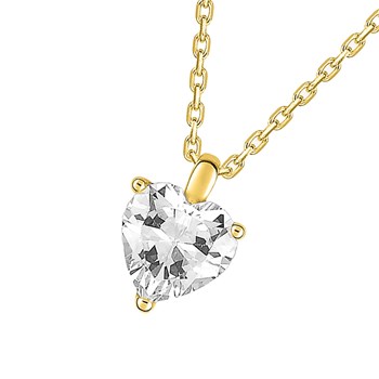 Women's necklace - Zirconium oxide - 18-carat gold - Length: 42 cm