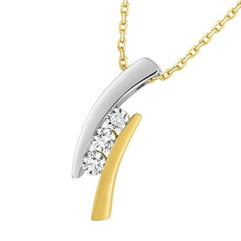 Women's necklace - Zirconium oxide - 18-carat gold - Length: 42 cm