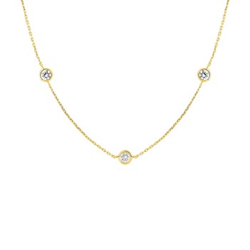 Women's necklace - Zirconium oxide - 18-carat gold - Length: 42 cm