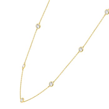 Women's necklace - Zirconium oxide - 18-carat gold - Length: 42 cm