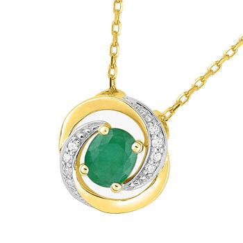 Woman's necklace - emerald - 18 carat gold - Length: 42 cm