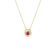 Collier Femme - rubis - Or 18 Carats - Longueur : 42 cm