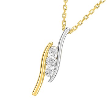 Women's necklace - Gold 18 Carats - Diamond 0,15 Carats - Length: 42 cm