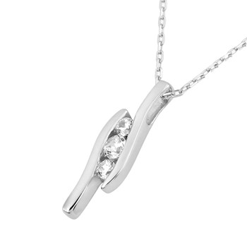 Women's necklace - Zirconium oxide - 18-carat gold - Length: 42 cm