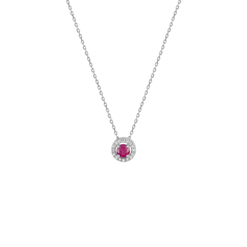 Collier Femme - rubis - Or 18 Carats - Longueur : 42 cm