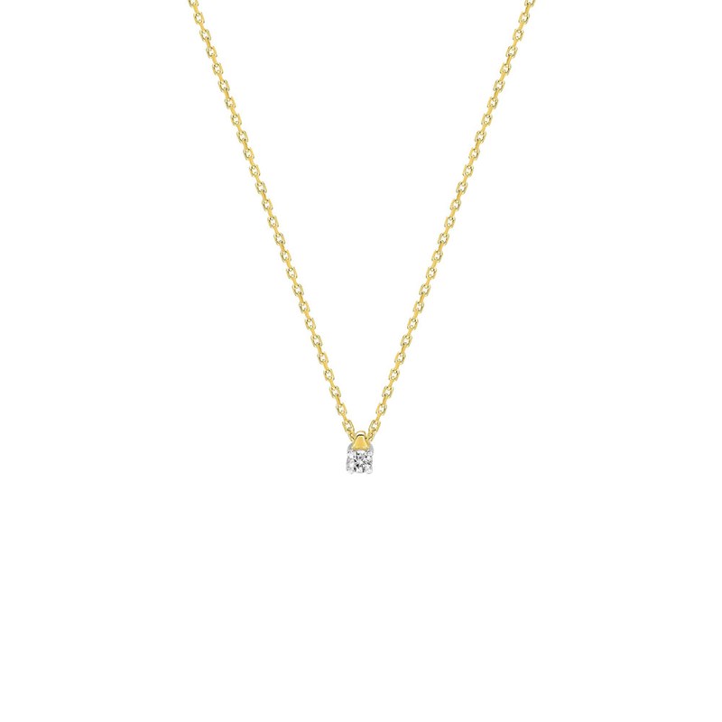 Collier Femme - Or 18 Carats - Diamant 0,04 Carats - Longueur : 42 cm