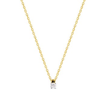 Women's necklace - Gold 18 Carats - Diamond 0,08 Carats - Length: 42 cm