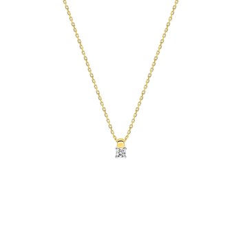 Women's necklace - Gold 18 Carats - Diamond 0,08 Carats - Length: 42 cm