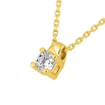 Women's necklace - Gold 18 Carats - Diamond 0,14 Carats - Length: 42 cm
