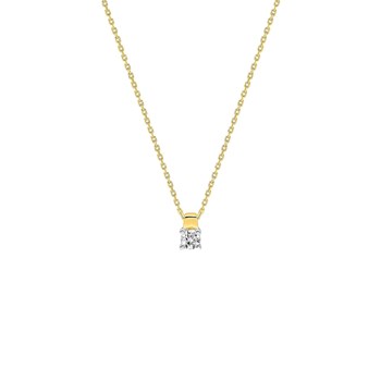 Women's necklace - Gold 18 Carats - Diamond 0,18 Carats - Length: 42 cm