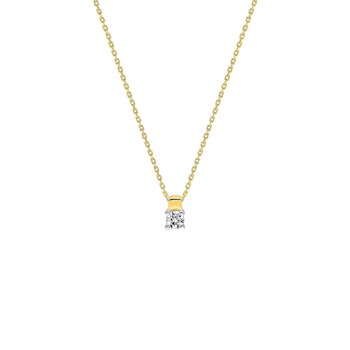Women's necklace - Gold 18 Carats - Diamond 0,18 Carats - Length: 42 cm