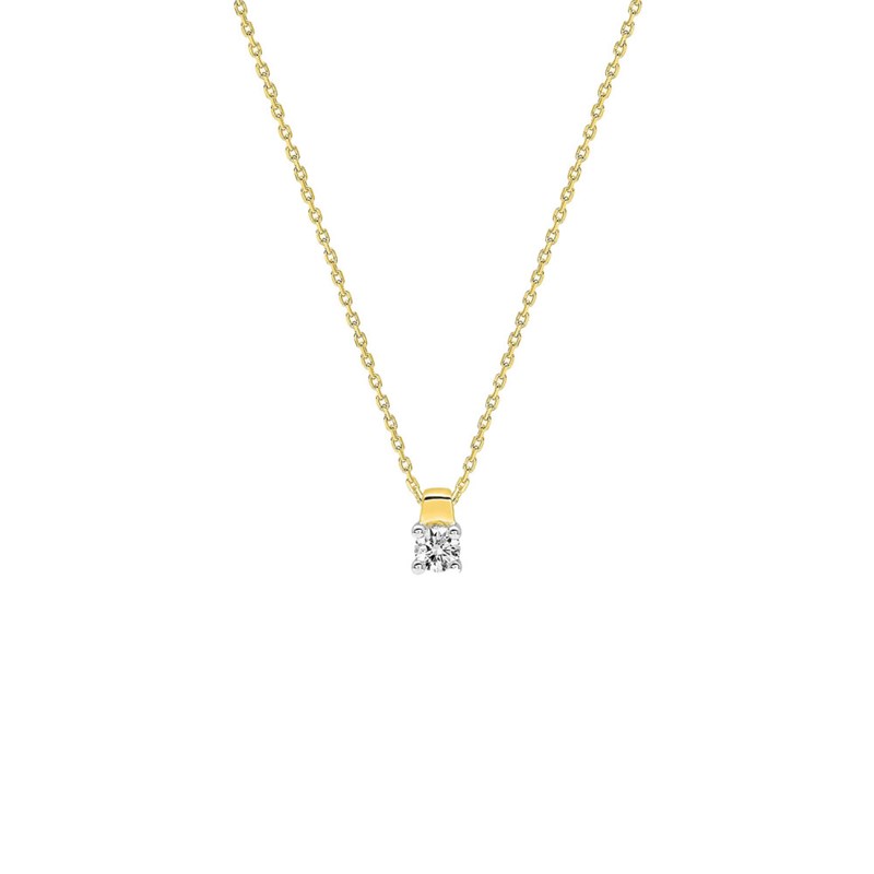 Collier Femme - Or 18 Carats - Diamant 0,18 Carats - Longueur : 42 cm