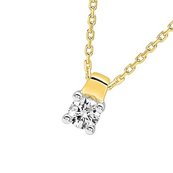 Women's necklace - Gold 18 Carats - Diamond 0,18 Carats - Length: 42 cm