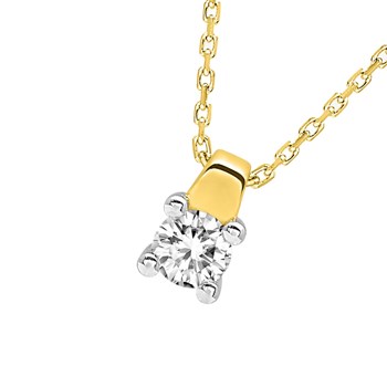 Women's necklace - Gold 18 Carats - Diamond 0,23 Carats - Length: 42 cm