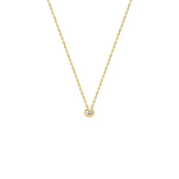 Women's necklace - Gold 18 Carats - Diamond 0,04 Carats - Length: 42 cm