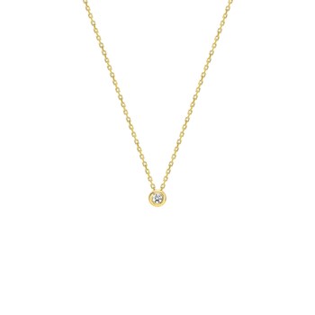 Women's necklace - Gold 18 Carats - Diamond 0,04 Carats - Length: 42 cm