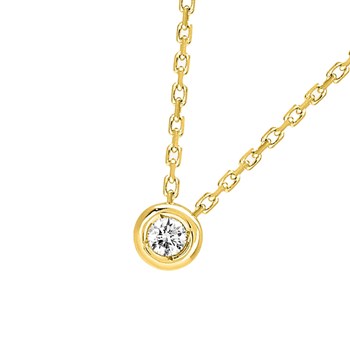 Women's necklace - Gold 18 Carats - Diamond 0,04 Carats - Length: 42 cm