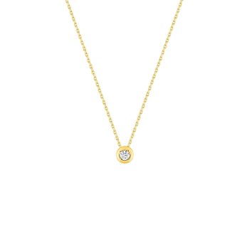 Women's necklace - Gold 18 Carats - Diamond 0,08 Carats - Length: 42 cm
