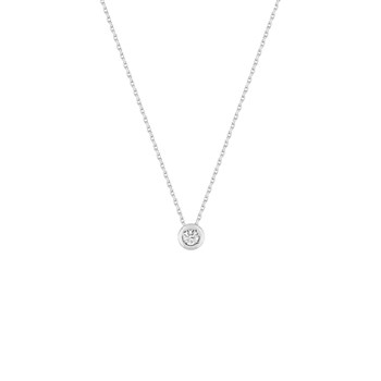 Women's necklace - Gold 18 Carats - Diamond 0,08 Carats - Length: 42 cm