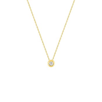 Women's necklace - Gold 18 Carats - Diamond 0,08 Carats - Length: 42 cm