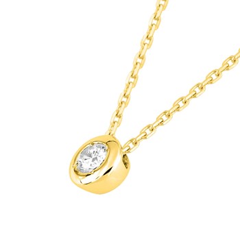 Women's necklace - Gold 18 Carats - Diamond 0,08 Carats - Length: 42 cm