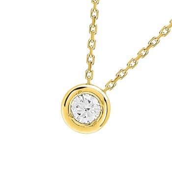 Women's necklace - Gold 18 Carats - Diamond 0,14 Carats - Length: 42 cm
