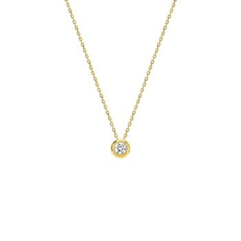 Women's necklace - Gold 18 Carats - Diamond 0,14 Carats - Length: 42 cm