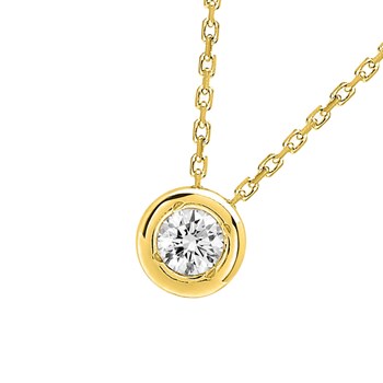 Women's necklace - Gold 18 Carats - Diamond 0,14 Carats - Length: 42 cm