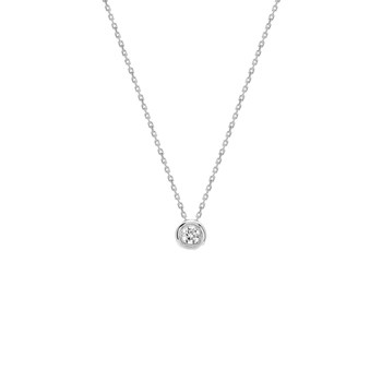 Women's necklace - Gold 18 Carats - Diamond 0,14 Carats - Length: 42 cm