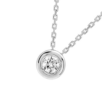 Women's necklace - Gold 18 Carats - Diamond 0,14 Carats - Length: 42 cm