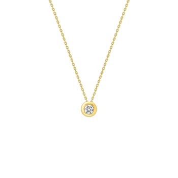 Women's necklace - Gold 18 Carats - Diamond 0,18 Carats - Length: 42 cm