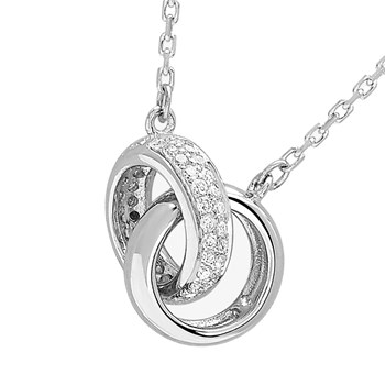 Women's necklace - Gold 18 Carats - Diamond 0,15 Carats - Length: 42 cm