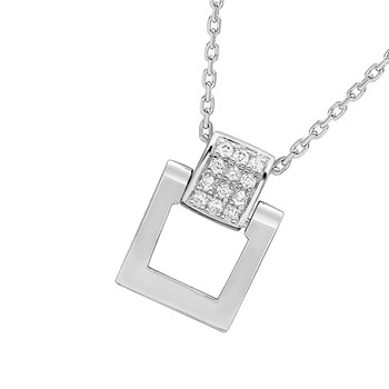 Women's necklace - Gold 18 Carats - Diamond 0,05 Carats - Length: 42 cm