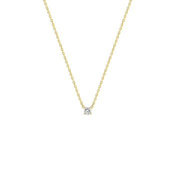 Women's necklace - Gold 18 Carats - Diamond 0,08 Carats - Length: 42 cm