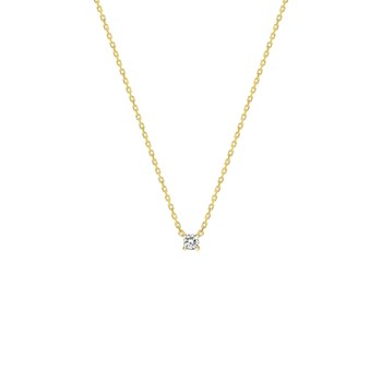 Women's necklace - Gold 18 Carats - Diamond 0,08 Carats - Length: 42 cm
