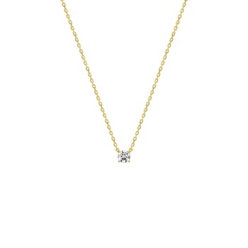 Women's necklace - Gold 18 Carats - Diamond 0,14 Carats - Length: 42 cm