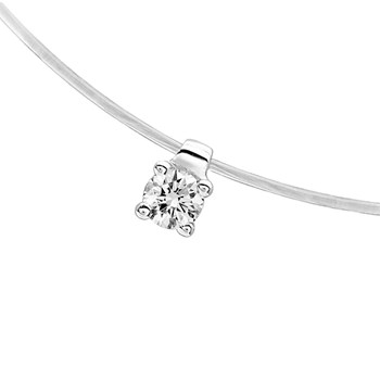 Women's necklace - Gold 18 Carats - Diamond 0,08 Carats - Length: 42 cm